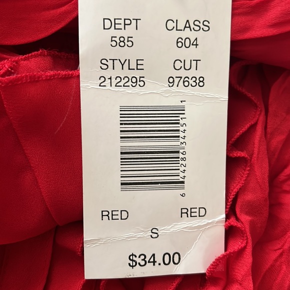 NWT⭐️Vintage ALLISON TAYLOR Ruffles and Lace Red V-Neck DressyTOP❤️Size Small - Picture 11 of 11